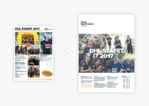Dansk Supermarked Group, redesign af plakat, DHL stafet 2017, intern kommunikation